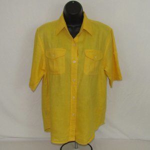 LRL Lauren Ralph Lauren 100% Linen Button Front Shirt / Size Medium
